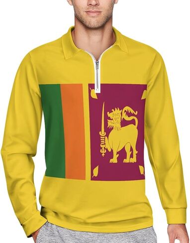 Fattyeery Mens Long Sleeve Sri Lanka Flag Sweatshirt Printed Loose Pullover T-shirt for Men Tops Shirts in Kuwait