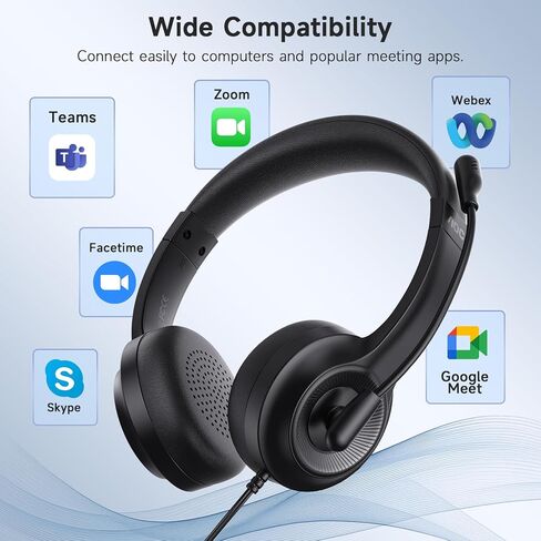 AOC Computer Headset with Microphone for PC, USB Headset with Noise Cancelling Mic 2 ACW2210 in Saudi Arabia