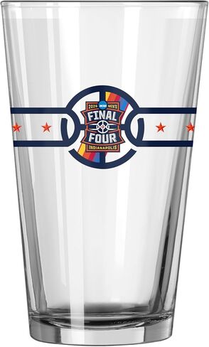 Logo Brands NCAA Men's March Madness Final 4 16 oz Pint Glass – Main Logo Design | 16 Fluid Ounces | Glass | Officially Licensed in Saudi Arabia