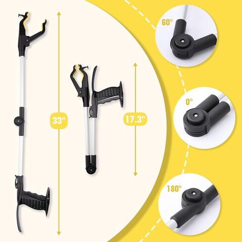 أداة Grabber Reacher مقاس 32 بوصة، عبوة من قطعتين قابلة للطي أداة التقاط Reacher Grabber مع قرن الحذاء، أداة التقاط القمامة العلوية، هدايا خالية من الانحناء لكبار السن in Kuwait