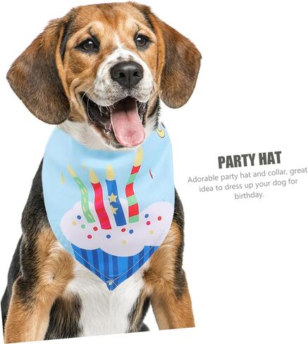 SUPVOX 1set Dog Birthday Party Hat and Bib Set Pet Accessories for Birthday Celebrations One for Dressing up Your Dog Special Occasions in Saudi Arabia