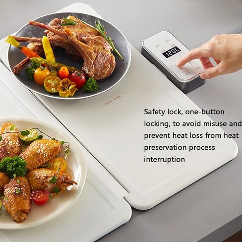 Electric Warming Tray Foldable Portable Hot Plate with Adjustable Temperature Control and Timer - Ideal for Parties, Buffets, and Chafing Dishes in Saudi Arabia