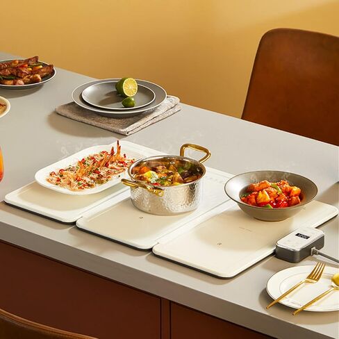 Electric Warming Tray Foldable Portable Hot Plate with Adjustable Temperature Control and Timer - Ideal for Parties, Buffets, and Chafing Dishes in Saudi Arabia