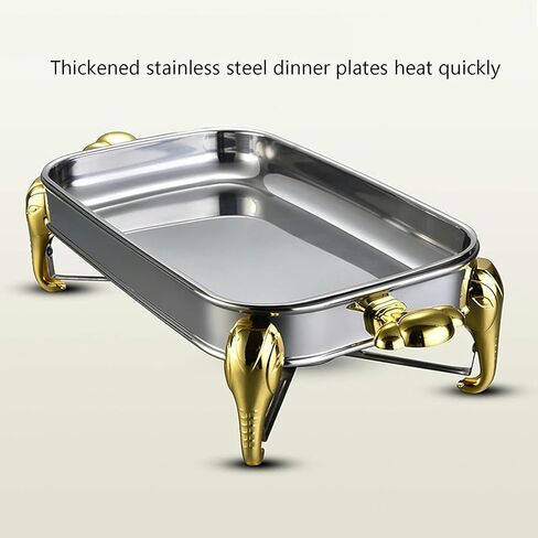 Buffet Server and Heater - Food Radiator for Party Buffet, Stainless Steel Hot Pot Buffet Set, Hot Plate Buffet Set, Food Heater for Catering Events, Server with Lid,Silver-2.9L in Saudi Arabia