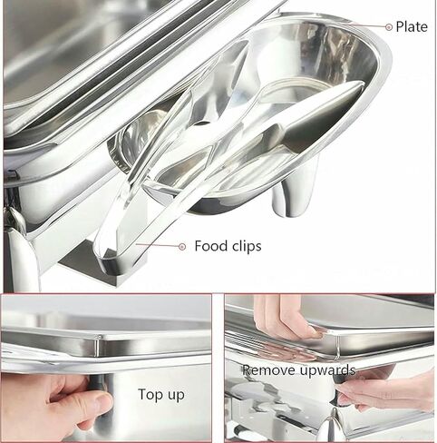Hot Pot Buffet Set: Stainless Steel Buffet Server Heater, Buffet Catering Game with Water Pot, Food Pot ~ in Saudi Arabia