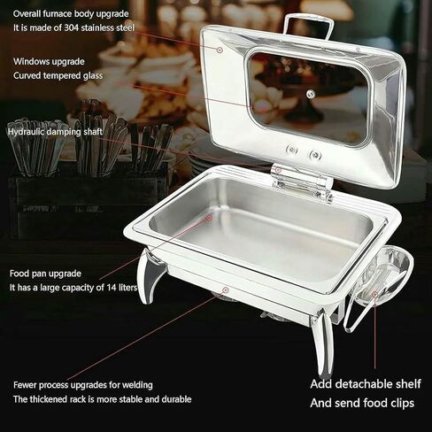 Hot Pot Buffet Set: Stainless Steel Buffet Server Heater, Buffet Catering Game with Water Pot, Food Pot ~ in Saudi Arabia