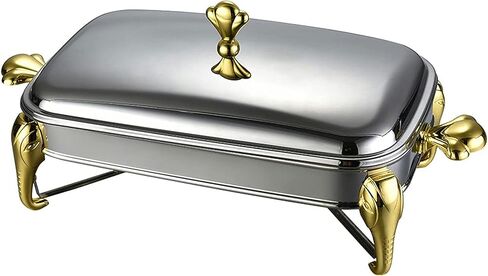 Buffet Server and Heater - Food Radiator for Party Buffet, Stainless Steel Hot Pot Buffet Set, Hot Plate Buffet Set, Food Heater for Catering Events, Server with Lid,Silver-2.9L in Saudi Arabia