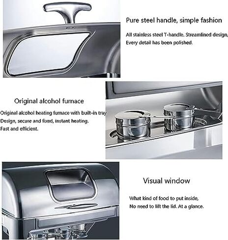 Catering Insulation Tray,Pots Stainless Steel Buffet Hot Plate - Buffet Servers and Heaters. Hot Pot Buffet Set, Stainless Steel Buffet Hot Pot with Glass Lid Food Warmer Catering in Saudi Arabia