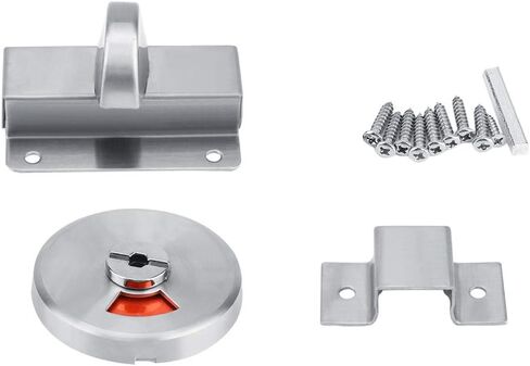 Bathroom Toilet Door Lock, Premium 201 Stainless Steel Privacy Lock with Vacant Engaged Indicator, for Restroom Partition Door Bulkhead Public Toilet Airport Station Hospital in Kuwait