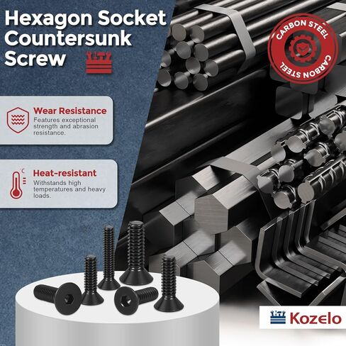 20 قطعة من براغي غطاء الرأس المسطح - [#8-32 × 3/8 بوصة]، مسامير غاطسة من الفولاذ الكربوني، أسود، للسيارات وإصلاح الأثاث والمعدات الصناعية والإصلاحات المؤقتة in Kuwait
