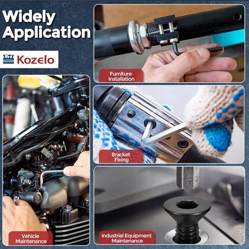 20 قطعة من براغي غطاء الرأس المسطح - [#8-32 × 3/8 بوصة]، مسامير غاطسة من الفولاذ الكربوني، أسود، للسيارات وإصلاح الأثاث والمعدات الصناعية والإصلاحات المؤقتة in Kuwait