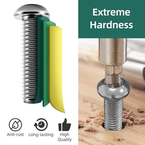 20Pcs 1/4-20 x 2 Button Head Socket Cap Bolts Screws Assortment Kit, 304 Stainless Steel 18-8, Bright Finish Fully Machine Thread with Hex Key in Kuwait