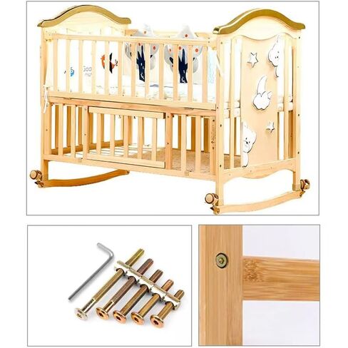 Bed Frame Bolts and Nuts Kit, Crib Parts, Bunk Bed Screws, 12Pcs M6x70mm Furniture Barrel Bolts Assortment Kit for Dream on me, Delta, Graco, Fisher Crib,Carbon Stee in Saudi Arabia