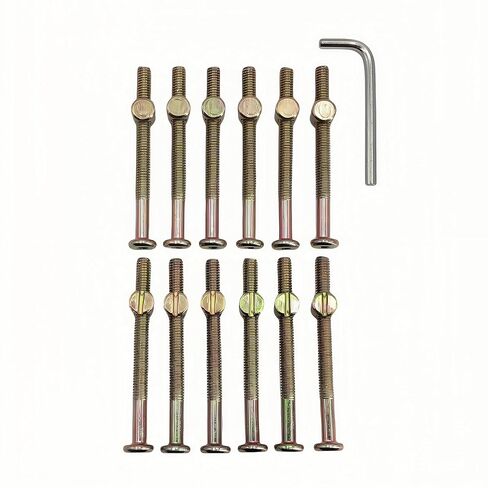 Bed Frame Bolts and Nuts Kit, Crib Parts, Bunk Bed Screws, 12Pcs M6x70mm Furniture Barrel Bolts Assortment Kit for Dream on me, Delta, Graco, Fisher Crib,Carbon Stee in Saudi Arabia