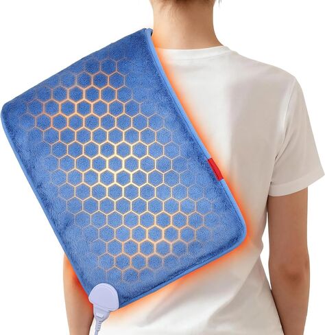 وسادة التدفئة بالأشعة تحت الحمراء البعيدة: 3X حرارة الأنسجة العميقة وتخفيف دائم لمدة 4 ساعات لآلام الظهر - وسادة ساخنة كهربائية للنساء تصلب العمل المكتبي - الجرافين الناعم والدافئ بحد أقصى 158 درجة فهرنهايت in Kuwait