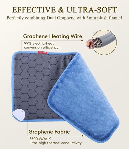 وسادة التدفئة بالأشعة تحت الحمراء البعيدة: 3X حرارة الأنسجة العميقة وتخفيف دائم لمدة 4 ساعات لآلام الظهر - وسادة ساخنة كهربائية للنساء تصلب العمل المكتبي - الجرافين الناعم والدافئ بحد أقصى 158 درجة فهرنهايت in Kuwait