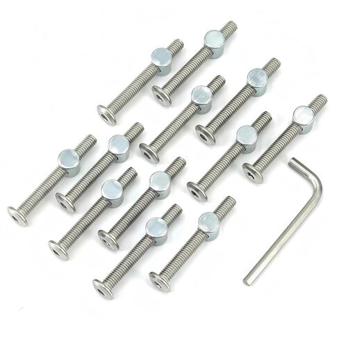 Bed Frame Bolts and Nuts Kit, Crib Parts, Bunk Bed Screws, 12Pcs M6x70mm Furniture Barrel Bolts Assortment Kit for Dream on me, Delta, Graco, Fisher Crib,Carbon Stee in Saudi Arabia