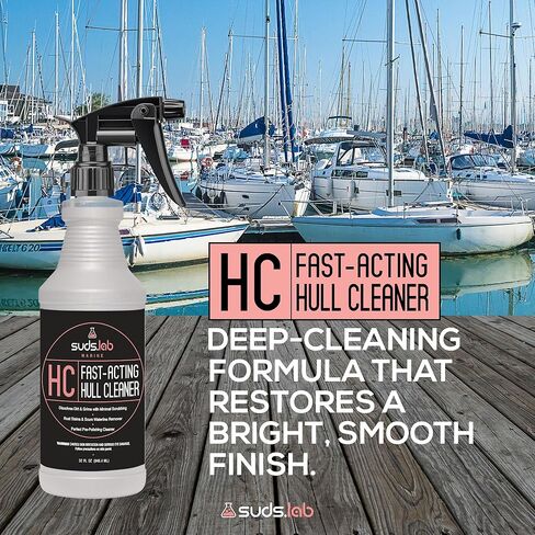 Suds Lab Marine HC Fast-Acting Hull Cleaner, Rust & Scum Waterline Remover, Pre-Polishing Boat Cleaner, 32 oz. in Saudi Arabia