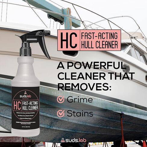 Suds Lab Marine HC Fast-Acting Hull Cleaner, Rust & Scum Waterline Remover, Pre-Polishing Boat Cleaner, 32 oz. in Saudi Arabia