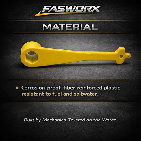 FASWORX Floating Propeller Wrench 1-1/16" (27mm) - Fits MerCruiser Alpha/Bravo, Yamaha, Honda, Suzuki, Volvo Penta - Replaces 91-859046Q4, 859046T4, Sierra 18-4459 - Yellow in Kuwait