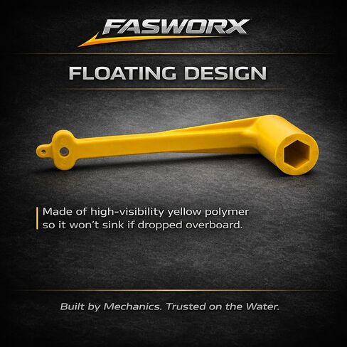FASWORX Floating Propeller Wrench 1-1/16" (27mm) - Fits MerCruiser Alpha/Bravo, Yamaha, Honda, Suzuki, Volvo Penta - Replaces 91-859046Q4, 859046T4, Sierra 18-4459 - Yellow in Kuwait