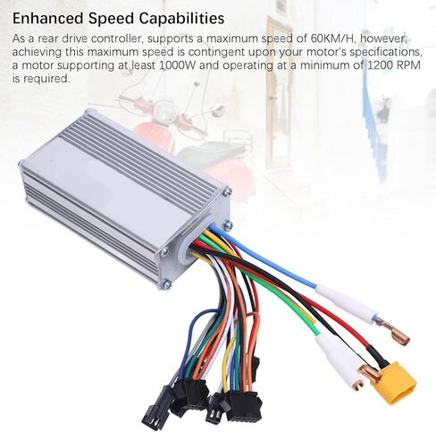 Electric Bike Controller, 48V 25A 1200W Brushless Motor Speed Controller for Ebikes, Scooter, ATV, Go Kart, Tricycle, Moped - Perfect for Urban Commuting, Recreation, and Off-Road Adventures in Kuwait