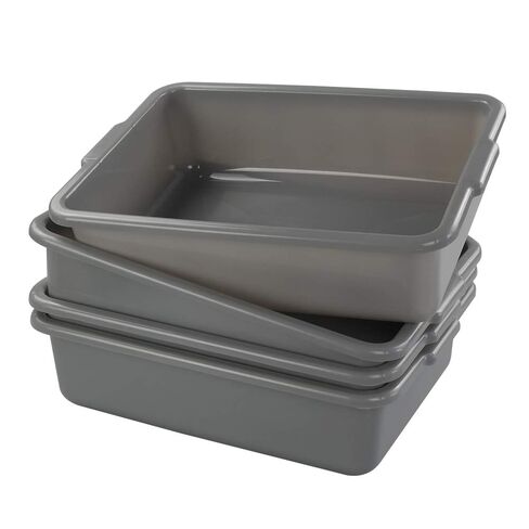 4-Pack 8 Liters Dish Wash Basin, Commercial Dish Pans Bus Tubs, Grey in Kuwait
