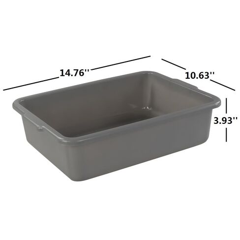 4-Pack 8 Liters Dish Wash Basin, Commercial Dish Pans Bus Tubs, Grey in Kuwait