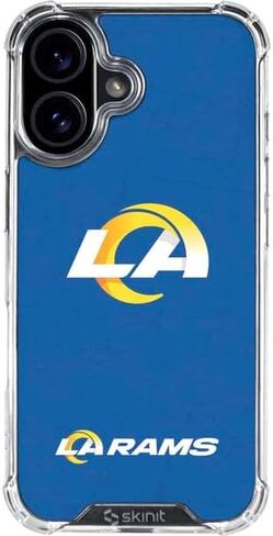 حافظة هاتف Skinit الشفافة متوافقة مع iPhone 16 - تصميم خوذة Los Angeles Rams مرخص رسميًا من NFL in Saudi Arabia