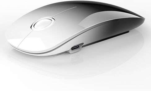 RAPIQUE Bluetooth Wireless Mouse, Dual Bluetooth & 2.4G, Type-C Rechargeable, Silent Click, Slim Symmetrical Design, Portable for Laptop/iPad/MacBook/Desktop/Windows/macOS – Black in Kuwait