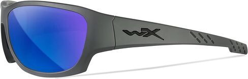 نظارات شمسية مستقطبة من Wiley X WX Climb Captivate، نظارات أمان للرجال والنساء، حماية للعين من الأشعة فوق البنفسجية للرماية وصيد الأسماك وركوب الدراجات والرياضات الشديدة، إطارات رمادية غير لامعة، عدسات مرآة زرقاء، ملونة in Saudi Arabia