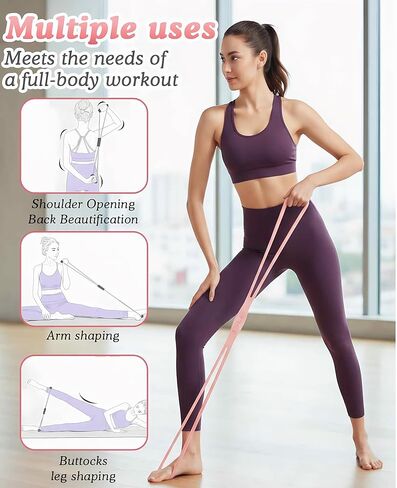 3 PCS Figure 8 Resistance Bands for Women, 15 Lbs & 25 Lbs & 35 Lbs Keep Resistance Band for Arm with Non-Slip Handles in Kuwait