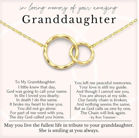 HOPE LOVE SHINE Sympathy Gift for Loss of Granddaughter - Remembrance, Bereavement, Memorial Necklace, Jewelry 16+2" in Saudi Arabia