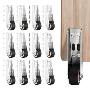 12 PCS Low Profile Casters, 500 Lbs Small Silent Side Mount Casters, Silent Rubber Low Profile Caster Wheels for Sagging Door Repair, Furniture, Drawer, Underbed Storage, Sliding Door, Room Door in Kuwait