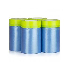 Tavira Pre - Taped Masking Film for Painting, 22 inch x 66 feet x 4 Rolls Painters Plastic Sheeting with Automotive Paint Tape and Drape for Covering Cars, Walls, Furniture and Windows Protection in Saudi Arabia