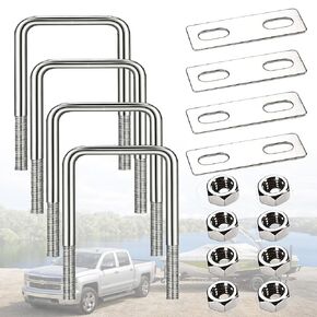 M10 × 4 بوصة عرض × 7 بوصة طول 304 مسامير مربعة من الفولاذ المقاوم للصدأ على شكل حرف U مع صواميل ولوحة إطار لمقطورة السيارات أو قارب التزلج أو مقطورة المراكب الشراعية مربعة على شكل حرف U (M10 × 100 مم × 180 مم) in Kuwait