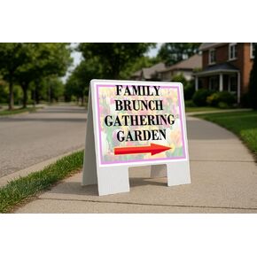 وجبة فطور وغداء عائلية، حديقة، زهور الربيع، زهور التوليب، سهام اتجاهية، إطار مزدوج الجوانب، مقاس 23 × 23 بوصة. in Kuwait