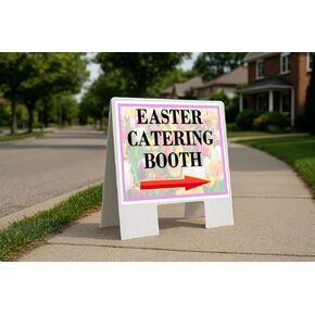 كشك تقديم الطعام في عيد الفصح، زهور الربيع، زهور التوليب، السهام على شكل حرف A، جانب واحد مقاس 23 × 23 بوصة. in Kuwait