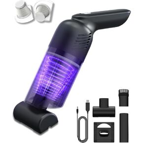 Handheld Vacuum Cordless, Car Vacuum Portable Cordless with 12000PA Strong Suction, Multi-Nozzles & 2 Washable Filters, 0.9lb Lightweight, Mini Hand Vacuum Cleaner for Car, Home, Office, Pet Hair in Kuwait