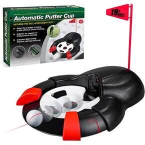 Golf Ball Automatic Putting Return Cup with Laser, Training Putting Indoor/Outdoor Aid, Golf Cup Putting Machine, Suitable for Practicing at Home, Yard, Office, Party in Kuwait