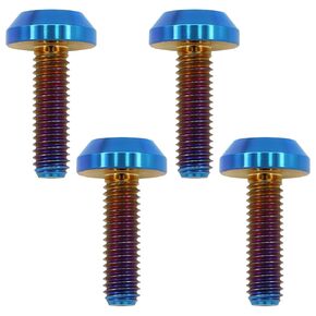 4 قطع من مسامير التيتانيوم M6X20mm، تصميم خفيف الوزن | مثالية للبيئات الرطبة/المالحة، مسامير سداسية M6 لفرجار فرامل الدراجات النارية (ملونة) in Kuwait