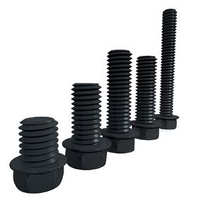 Black Zinc Plated Hex Bolts, 304 Stainless Steel, Fully Threaded, Assorted Sizes, DIN 933 / ISO 4017 Standard, External Hex Head Machine Bolts (3/8"-16 x 1 6pcs) in Kuwait