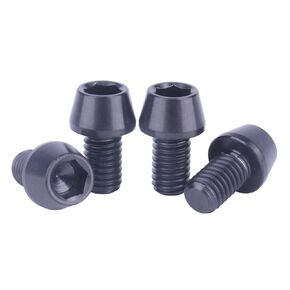 4PCS Titanium Bolt M6 x 10 16 20 25 30 35mm Allen Hex Screw Tapered Bolt (Black, M6x30mm) in Kuwait