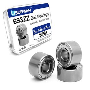 20Pcs 693ZZ Miniature Ball Bearings 3×8×4mm, High Speed Low Noise Double Shielded Deep Groove Bearings for Motors, RC, DIY, 3D Printers in Kuwait