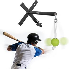 Hikeen Portable Baseball Swing Trainer with Auto Reset Tethered Ball - Baseball/Softball Hitting Trainer for Solo Batting Practice, Easy Fence Mount Setup for All Ages in Kuwait