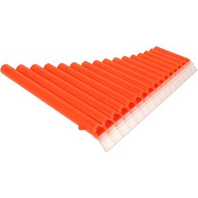 BESTYASH 16-tube Pan Flute Instrument for Beginners in C Key, Orange Wooden Panpipes Suitable for Student Practice and Folk Music Performance in Kuwait