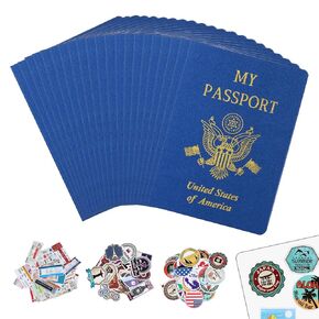 YoehMongYo 30 Pcs Fake Passport Book，Blue Blank Passport Book Suitable for Scrapbooking, Arts and Crafts, School Supplies, Party Favors, Collectibles，Wall Stickers in Saudi Arabia