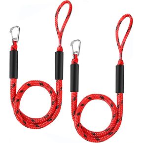 Bungee Dock Lines 2 Pack – Shock Absorbing Mooring Ropes for Boats, Pontoons & PWC, Stretch Length Options from 2 ft to 9 ft，with/Without Clip (one clip-5ft Stretches to 7ft) in Kuwait