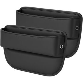 AC4®️ منظم حشو فجوات مقعد السيارة العالمي | تخزين جلد البولي يوريثان الفاخر للسيارات وسيارات الدفع الرباعي والشاحنات | منظم جيب السيارة للمقعد الأمامي، وفتحات الكابلات، والمحفظة، والنظارات الشمسية والأساسيات. in Kuwait