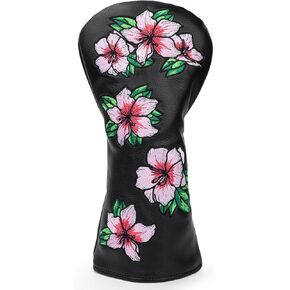 Golf Headcovers Embroidery Driver Cover Fariway Wood Headcover Hybrid Head Covers Leather Golf Club Covers for Most Brand,Black in Saudi Arabia